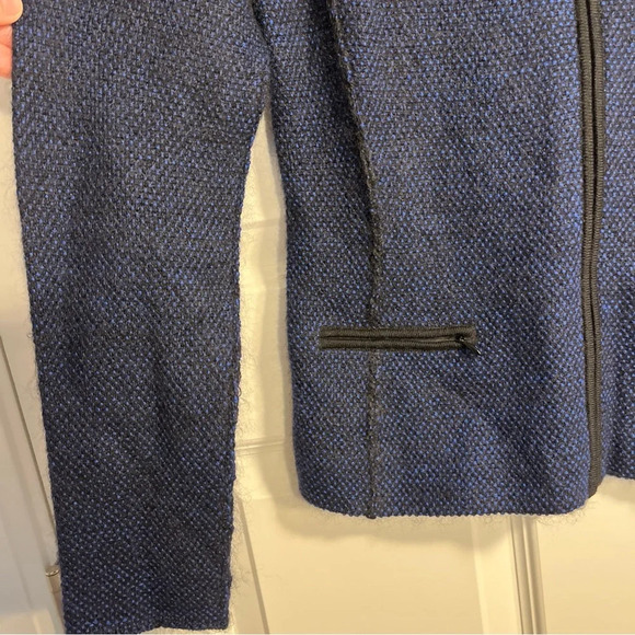 AKRIS Punto Women's Navy Blue Zip Up Jacket Mohair Blend Luxury Sweater Size 8 - Picture 2 of 16